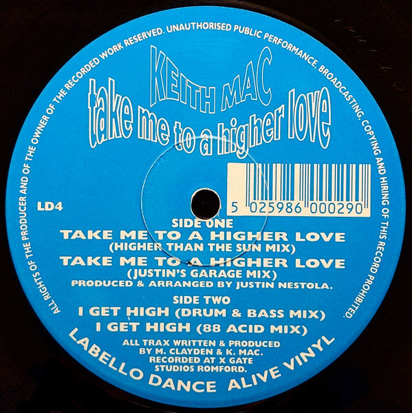Keith Mac Project* : Take Me To A Higher Love (12")