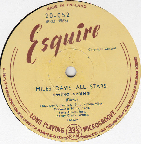 Miles Davis All Stars : Miles Davis Blows (10")