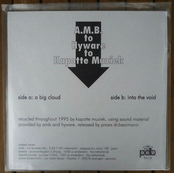 A.M.B. To Hyware To Kapotte Muziek : A Big Cloud / Into The Void (LP, Ltd)