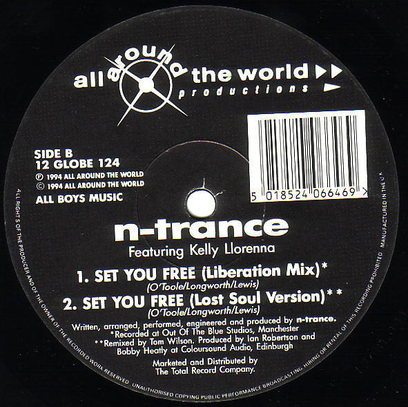 N-Trance Featuring Kelly Llorenna : Set You Free (12", Single)