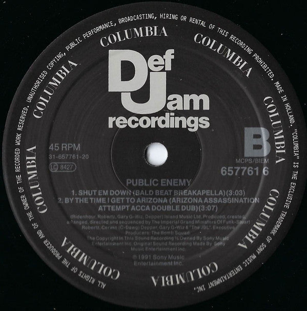 Public Enemy : Shut 'Em Down (Remix) (12")