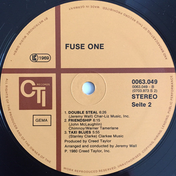Fuse One : Fuse One (LP, Album, RP)