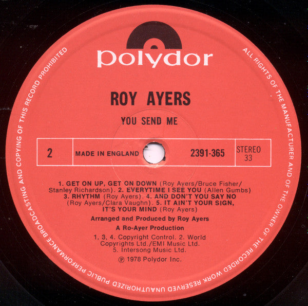 Roy Ayers : You Send Me (LP, Album)