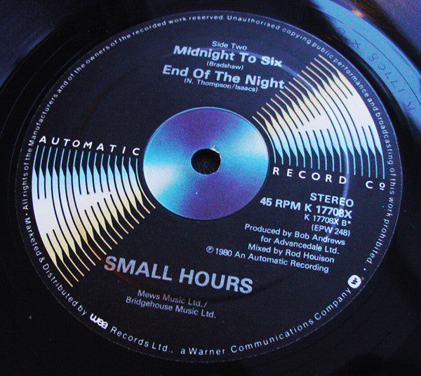 Small Hours : 1 (10", EP, Ltd)