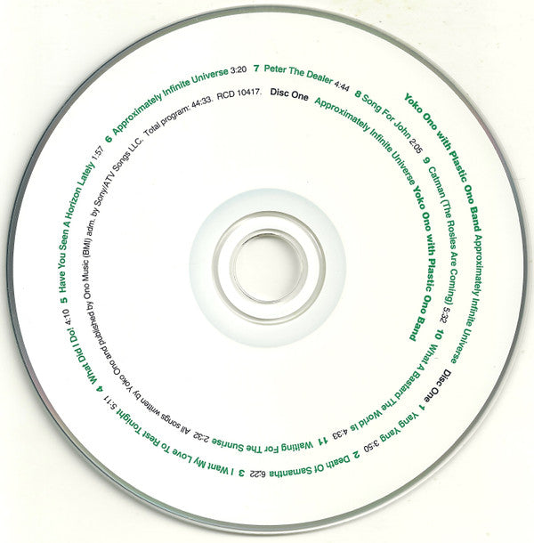 Yoko Ono With Plastic Ono Band* : Approximately Infinite Universe (2xCD, Album, Num, RE, RM)
