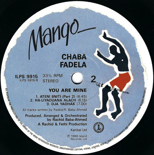 Chaba Fadela : You Are Mine (LP, Album, RE)
