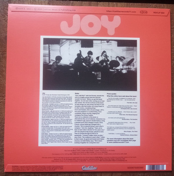 Joy (12) : Joy (LP, Album, RE)