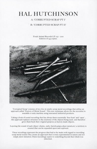 Hal Hutchinson : Corrupted Scrap (LP, Ltd)