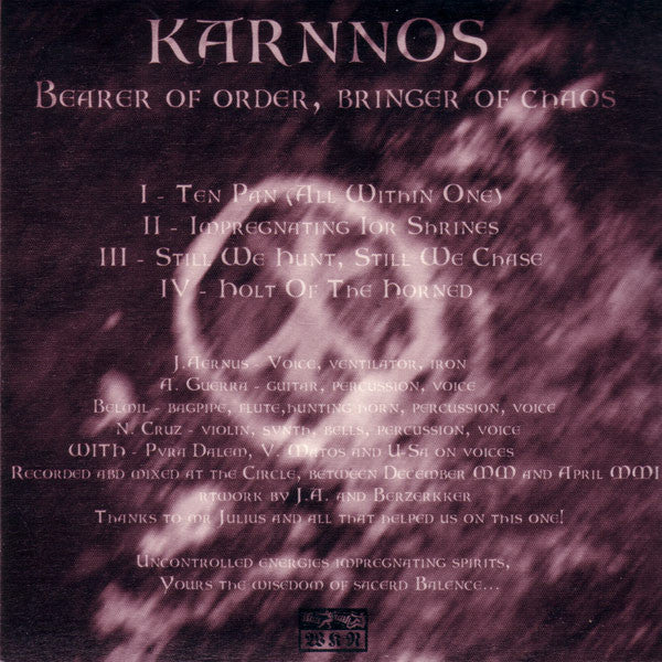 Karnnos : Bearer Of Order, Bringer Of Chaos (7", Ltd)