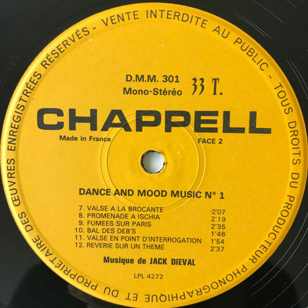Jack Diéval Son Piano Et Son Grand Orchestre : Dance And Mood Music (LP)