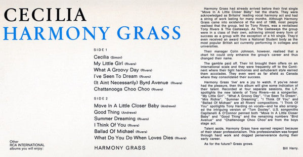 Harmony Grass : Cecilia (LP, Album, RE, Dyn)