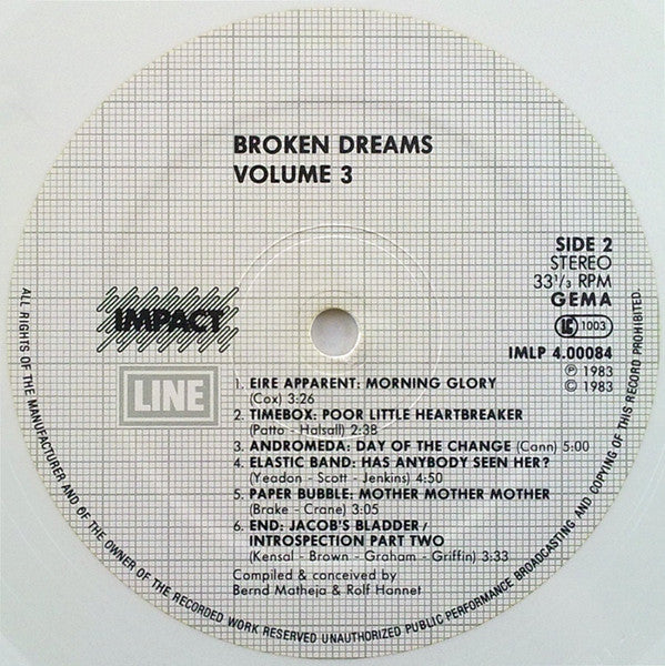 Various : Broken Dreams Volume 3 (LP, Comp, RE, Whi)