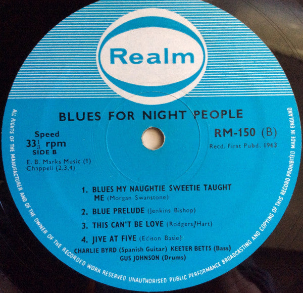 Charlie Byrd : Blues For Night People (LP, Album, RE)