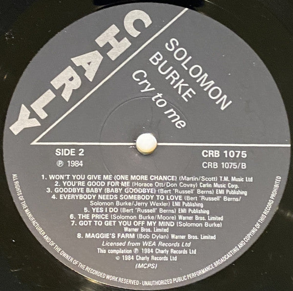 Solomon Burke : Cry To Me (LP, Comp, MPO)