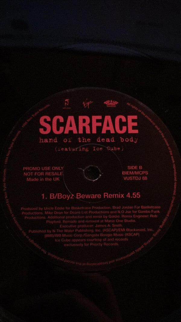 Scarface (3) : Hand Of The Dead Body (The Goldie Mixes) (12", Promo)