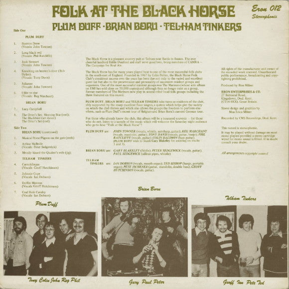 Plum Duff, Brian Boru (2), Telham Tinkers : Folk At The Black Horse (LP, Album)
