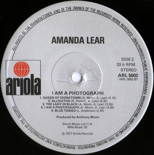 Amanda Lear : I Am A Photograph (LP, Album)