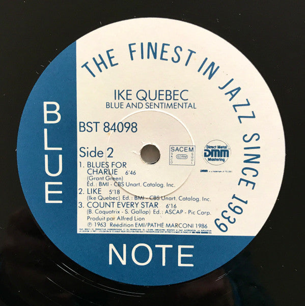 Ike Quebec : Blue & Sentimental (LP, Album, RE, RM, DMM)