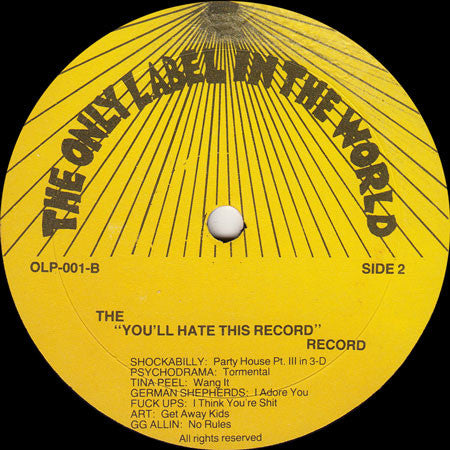 Various : The "You'll Hate This Record" Record (LP, Album, Comp)