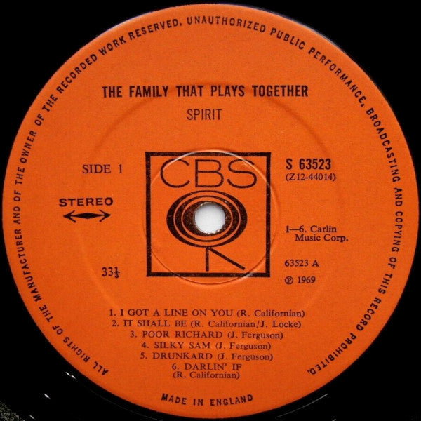 Spirit (8) : The Family That Plays Together (LP, Album, Two)