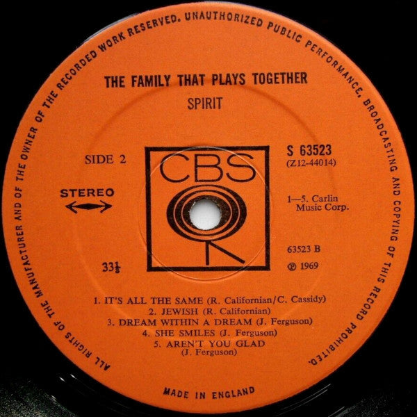 Spirit (8) : The Family That Plays Together (LP, Album, Two)