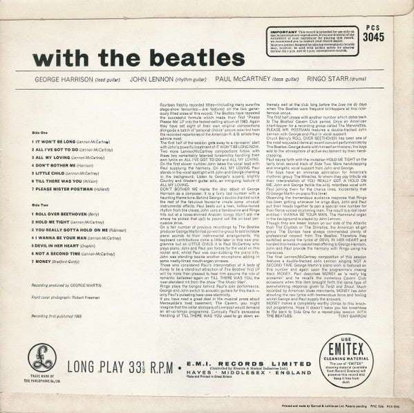 The Beatles : With The Beatles (LP, Album, M/Print)