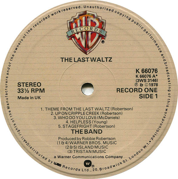 The Band : The Last Waltz (3xLP, Album, Cre)
