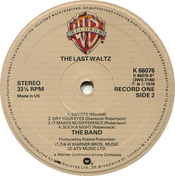 The Band : The Last Waltz (3xLP, Album, Cre)