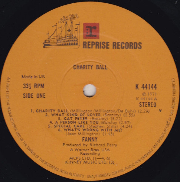 Fanny (2) : Charity Ball (LP, Album)