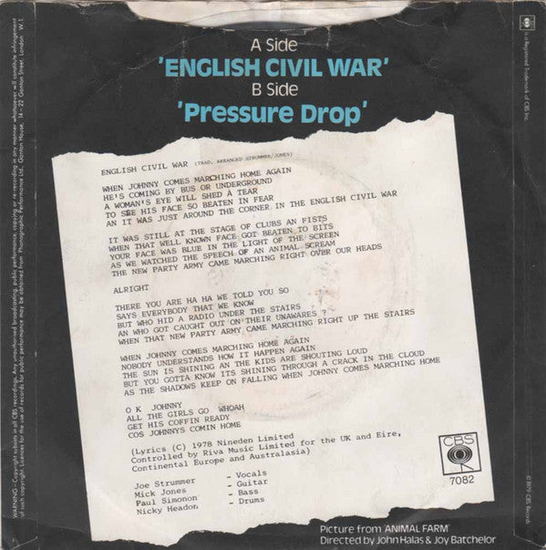 The Clash : English Civil War (Johnny Comes Marching Home) (7", Single)