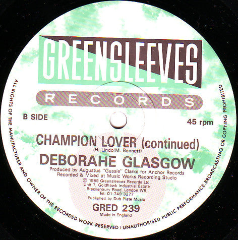 Deborahe Glasgow : Champion Lover (12")
