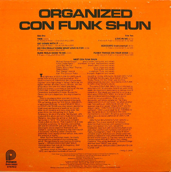 Con Funk Shun : Organized Con Funk Shun (LP, Album)