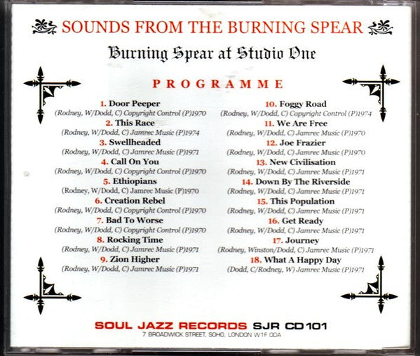 Burning Spear : Sounds From The Burning Spear (CD, Comp)