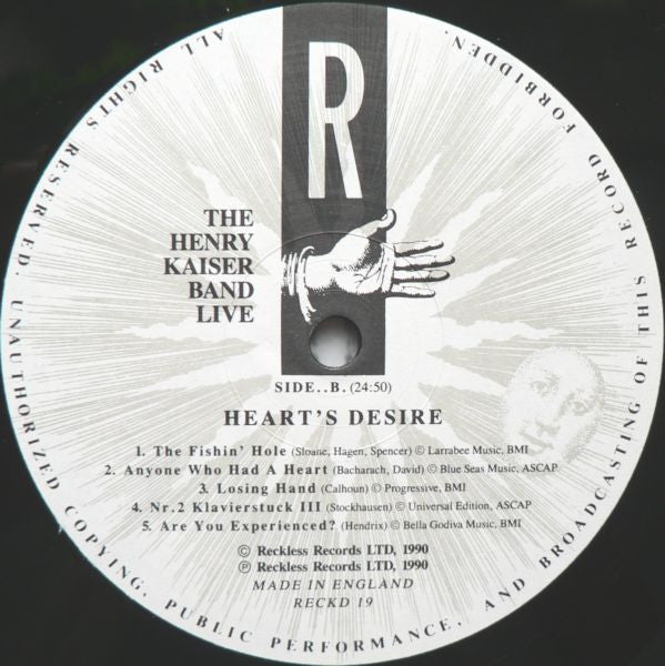 The Henry Kaiser Band : Heart's Desire (2xLP, Album)