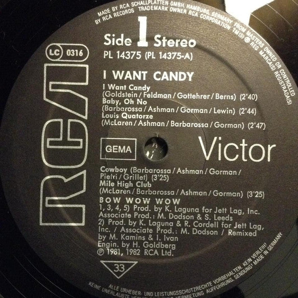 Bow Wow Wow : I Want Candy (LP, Album)