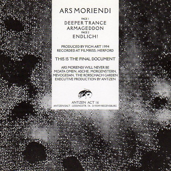Ars Moriendi : The Final Document (7", Ltd, Num, Cle)
