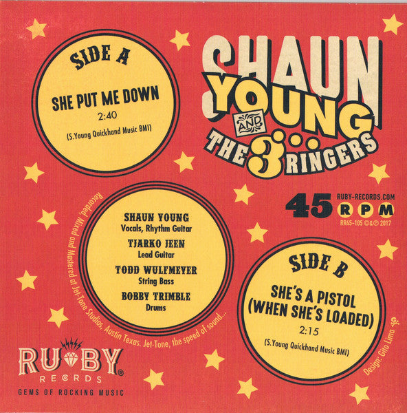 Shaun Young And  The 3 Ringers : She Put Me Down (7", Single)