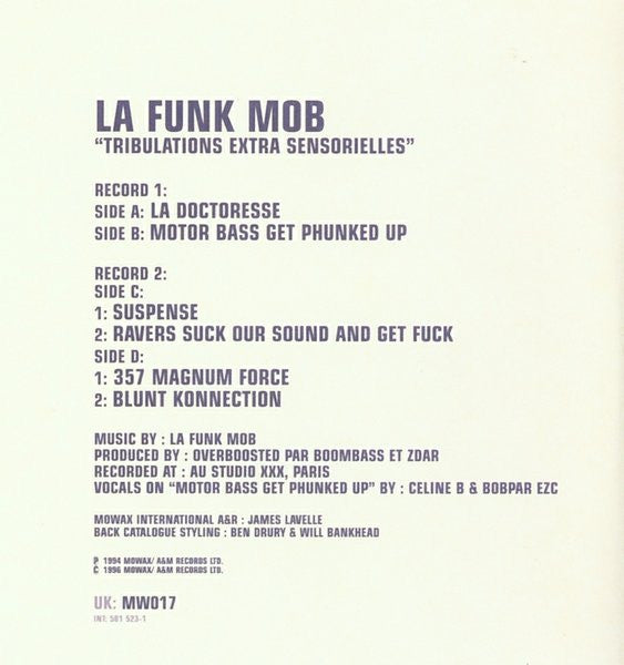 La Funk Mob : Tribulations Extra Sensorielles (2x12", RE)