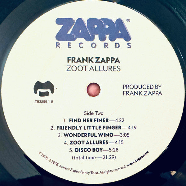 Frank Zappa : Zoot Allures (LP, Album, RE, RM, 180)