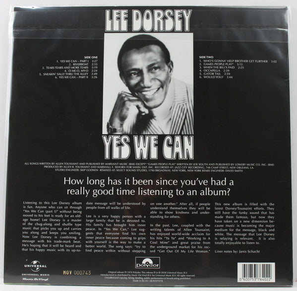 Lee Dorsey : Yes We Can (LP, Album, Ltd, Num, RE, Gre)