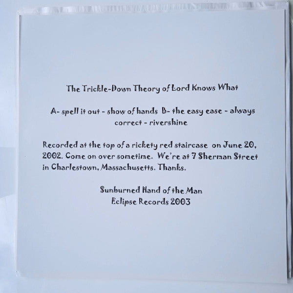 Sunburned Hand Of The Man : The Trickle-Down Theory Of Lord Knows What (LP, Album)