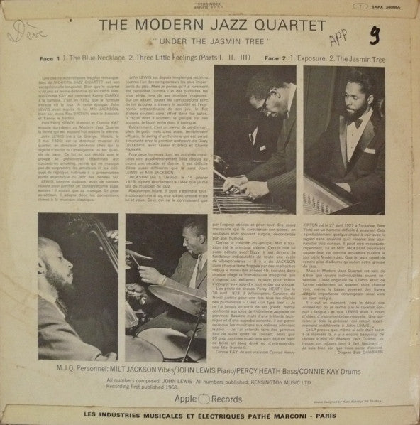 The Modern Jazz Quartet : Under The Jasmin Tree (LP)