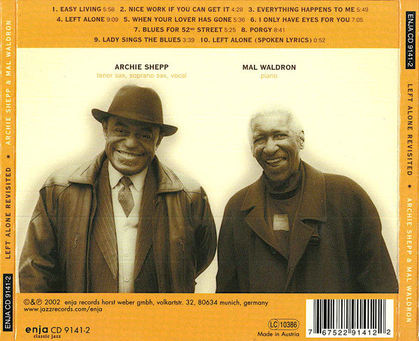 Archie Shepp & Mal Waldron : Left Alone Revisited (CD, Album, Dig)