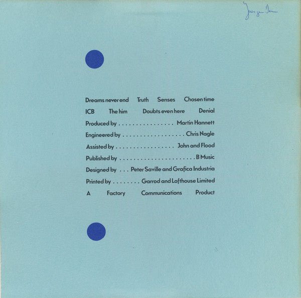 New Order : Movement (LP, Album, RP, A5;)