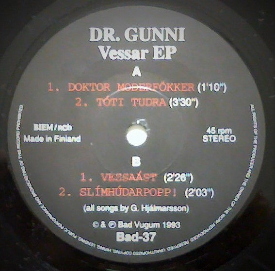 Dr. Gunni : Vessar (7", EP)