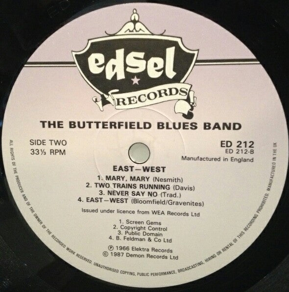 The Butterfield Blues Band* : East West (LP, Album, RE)