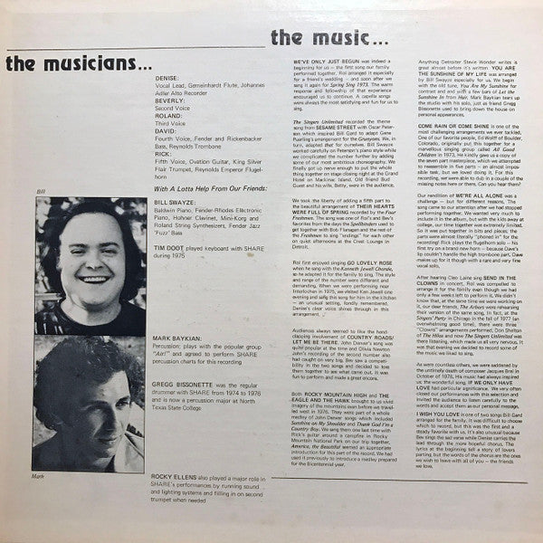 The Sharette Family : Share A Song With (LP, Album, Gat)