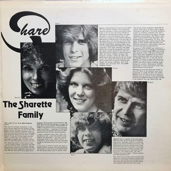 The Sharette Family : Share A Song With (LP, Album, Gat)