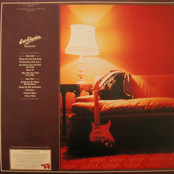 Eric Clapton : Backless (LP, Album, Gat)