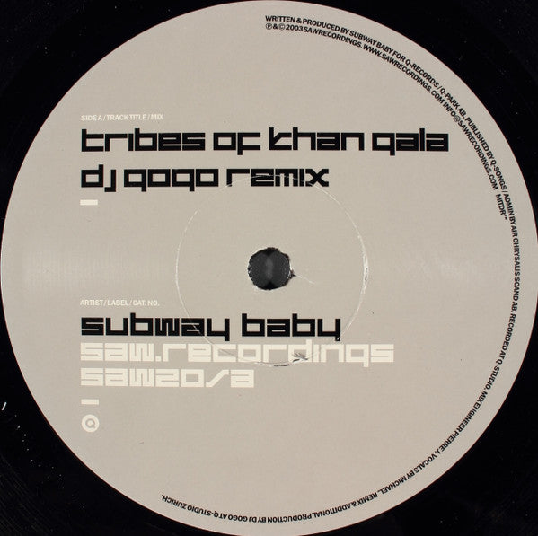 Subway Baby : Tribes Of Khan Gala (12")